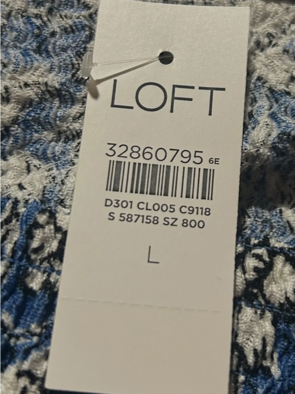 LOFT Women’s Floral Puff Long Sleeve Blouse Textured Top Square Neck Size L NWT